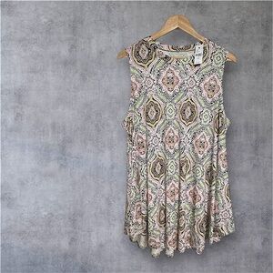 NEW! Lane Bryant Printed Scoop-Neck Swing Tank